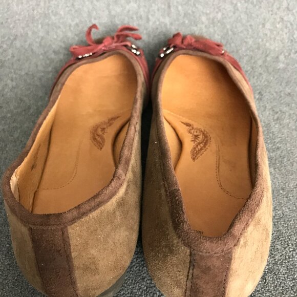 Sofft Brown Burgundy Suede Ballet Flats Womens Size 9.5M Bow Buckle Comfort Shoe - Picture 9 of 10
